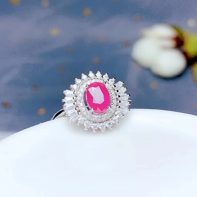 CoLife Jewelry 100% Natural Ruby Ring for Party 5*7mm 0.7ct Real Silver 925 Fine Gift Woman | Украшения и аксессуары