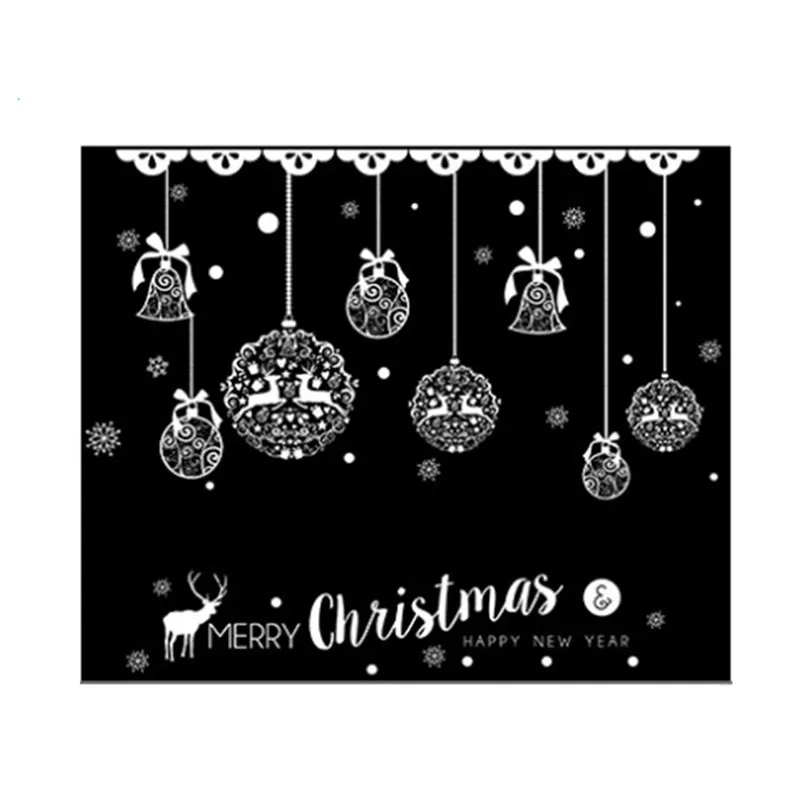 Рождественская настенная наклейка большой Рождественский венок узор стеклянная