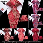 Галстук Hi-Tie подарок Красный мужской галстук бордовый Пейсли Шелковый Свадебный галстук для мужчин носовой платок Набор Запонок модный дизайн деловечерние дропшиппинг