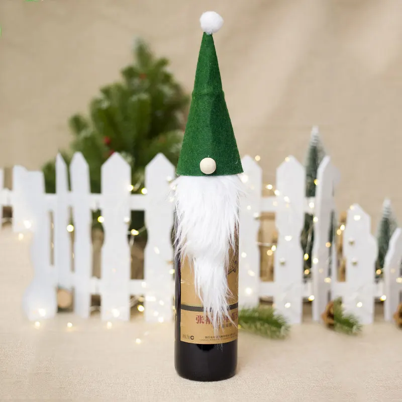 green Navidad/Новинка года; Рождественская бутылка для вина; пылезащитный чехол; рождественские украшения для дома; Noel Deco; вечерние праздничные украшения - Цвет: green