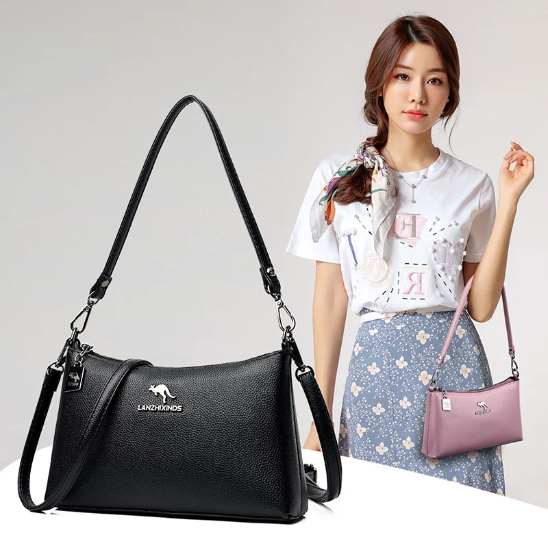 

Women's Bag Casual Crossbody Bag Soft Leather Shoulder Bag Ladies Designer Shopping Messenger Bag New Fashion Mommy Handbag