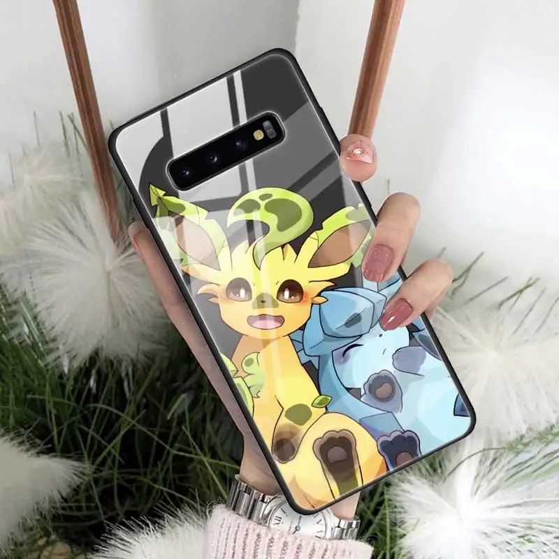 08 Чехол из закаленного стекла с рисунком eevee для samsung Galaxy S10 S10e S9 S8 Note9 Note 10 Plus 5G A50 A30 края из ТПУ - Цвет: 08