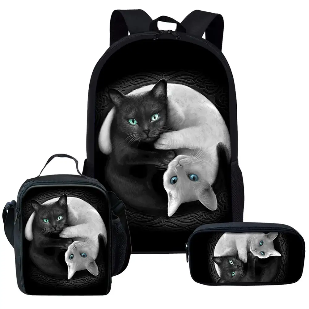INSTANTARTS 3D Cat отражение с изображением тигра для маленьких мальчиков школьные сумки 3 шт./компл. рюкзак студенческий ранец героя из мультфильма для детей, сумки для книг - Цвет: HMH254CGK