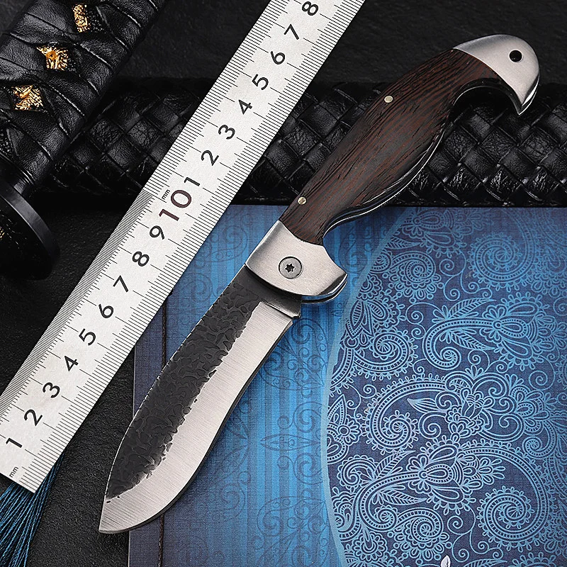 

New Free Shipping High Quality Wood Handle Outdoor Fishing Folding Knife Self-defense Wilderness Camping Survival Fruit Knives
