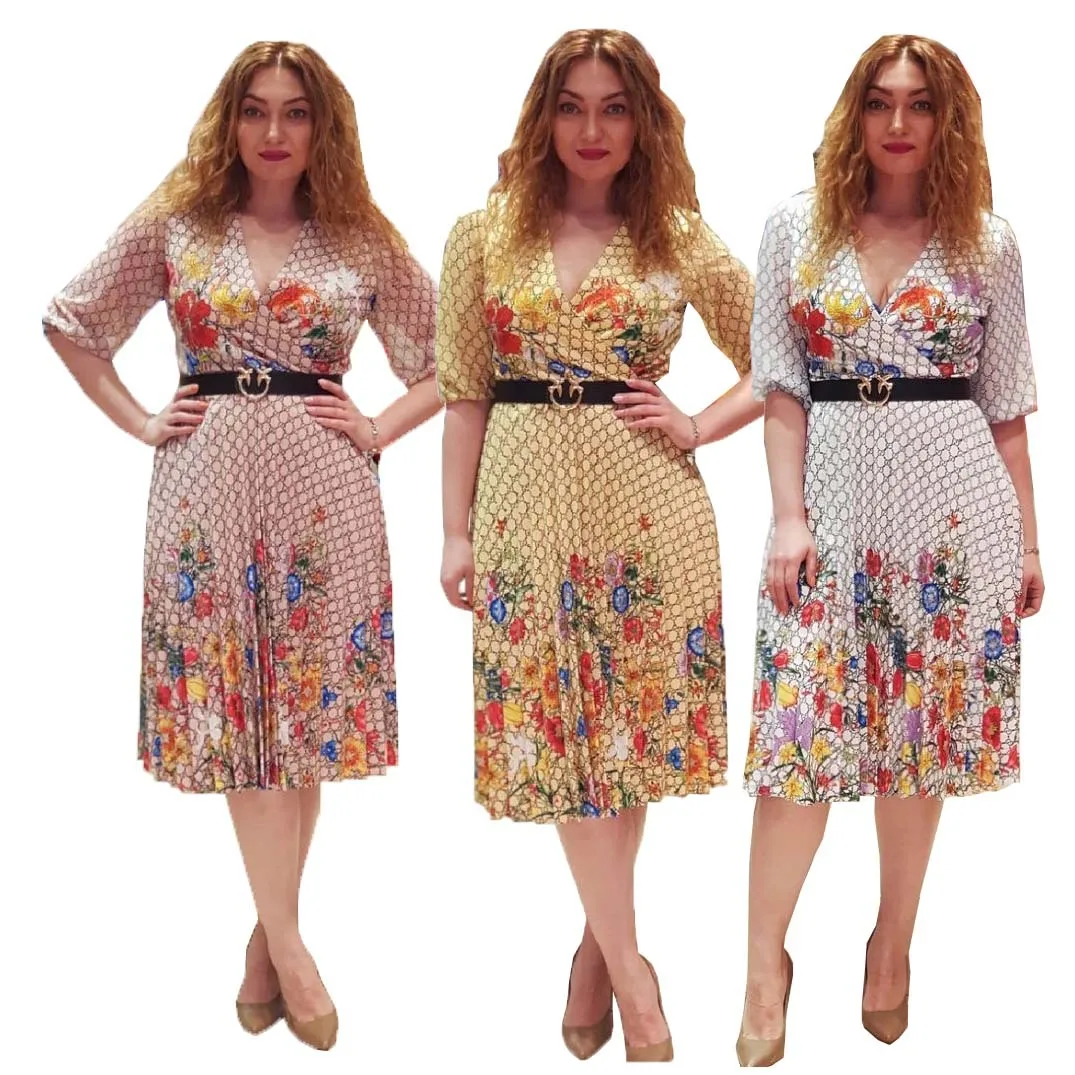 

Autumn Elegant Fashion European Clothing Dashiki African Dress Women V Neck Office Lady OL Belt Tunic Slim Party A Line Dress