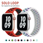 Ремешок Solo Loop для Apple Watch Band 44 мм 40 мм 38 мм 42 мм, Воздухопроницаемый Силиконовый эластичный браслет для iWatch Series 3 4 5 SE 6