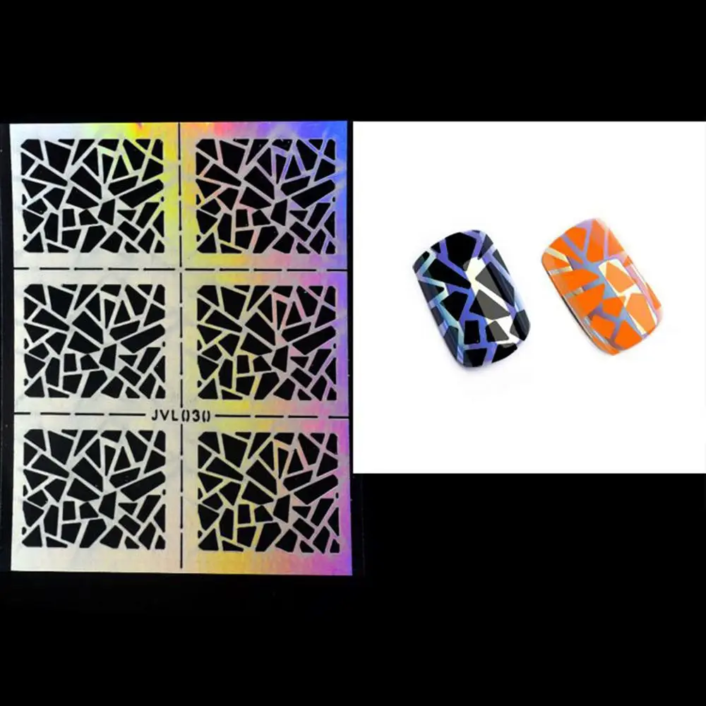 1 шт. полый лазерный стикер для ногтей Наклейка дизайна шаблон Сердце Звезда