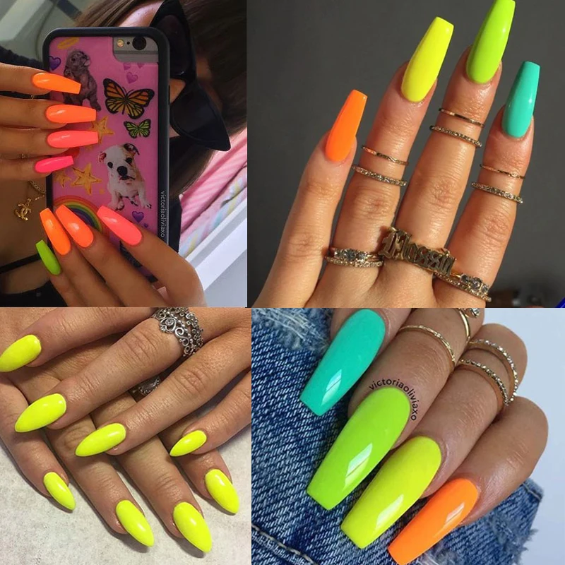 MSHARE неоновый оранжевый розовый желтый зеленый Гель лак для ногтей отмачиваемый