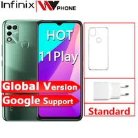 global version infinix hot 11 play 6 82 hd display smartphone 6000mah battery helio g35 13mp ai dual rear camera