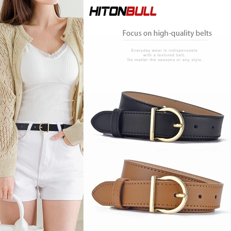 HITONBULL Women Real Leather Belt Fashion Ladies Thin Belts Luxury Brand Girdle High Quality Female Jeans Windbreaker Waistband