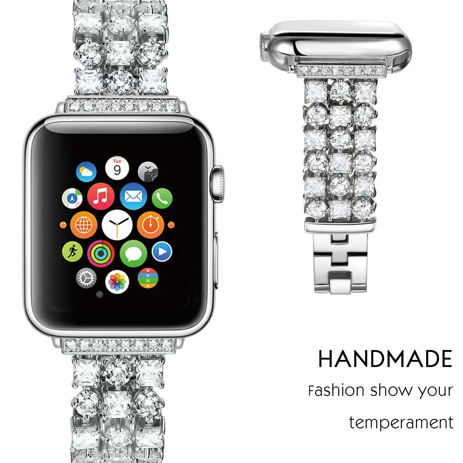 Роскошный алмаз ювелирный ремень для наручных часов Apple Watch ремешок 42 мм 38 версия