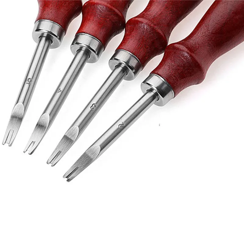 2 0.8mm Sharp Кожа ремесло Кромкорез шлифовальный станок для снятия фасок и Ножи ручной резки ремесленных инструментов с деревянной ручкой 0,8/1,0/1,2/1,5 мм DIY Инструменты - Цвет: 2 0.8mm
