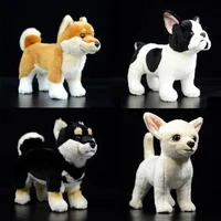 real life standing france bulldog chihuahua plush toys soft lifelike dog stuffed animal shiba inu kids baby christmas gifts
