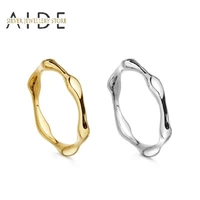aide minimalism irregular wave rings for women fashion 925 sterling silver ring woman girl child gifts fine jewelry bague femme