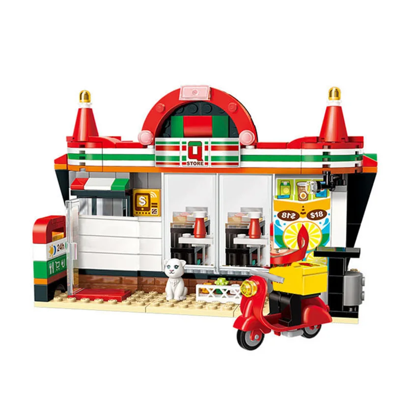 

Enlighten Building Block Colorful City Easybuy Store 3 Figures 319pcs Educational Bricks Toy Boy Christmas birthday Gifts