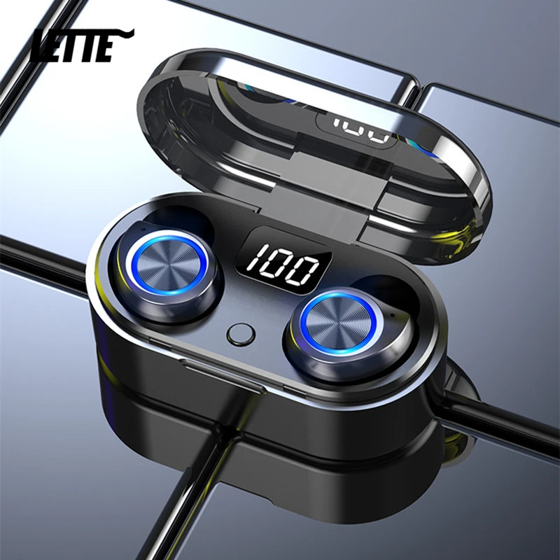 Наушники вкладыши TWS Bluetooth 5 0 бинауральные вызова Батарея светодиодный Мощность