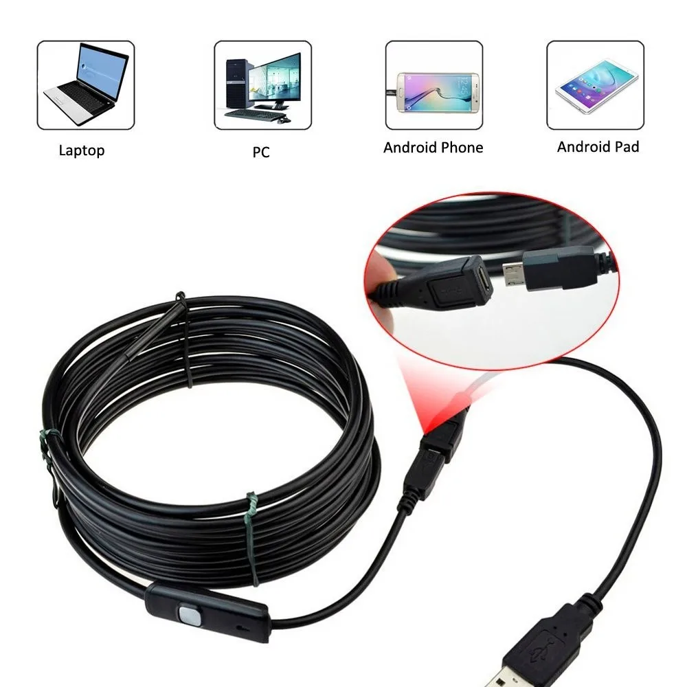 

Usb Video Endoscope for Cars Android Phone Type c Endoscopic Mobile Automotive 7mm Flexible Boroscope Pipe Inspection Camera