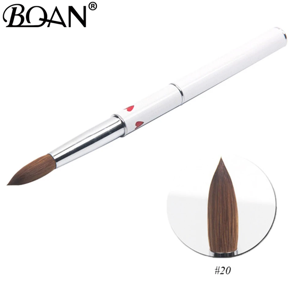 size 20 BQAN 1 шт.#8#10#12#14#16#18#20 колинский Соболь акрил#10 кисть для дизайна ногтей УФ-гель Кисть-ручка для резьбы жидкий порошок DIY Рисунок ногтей - Color: size 20