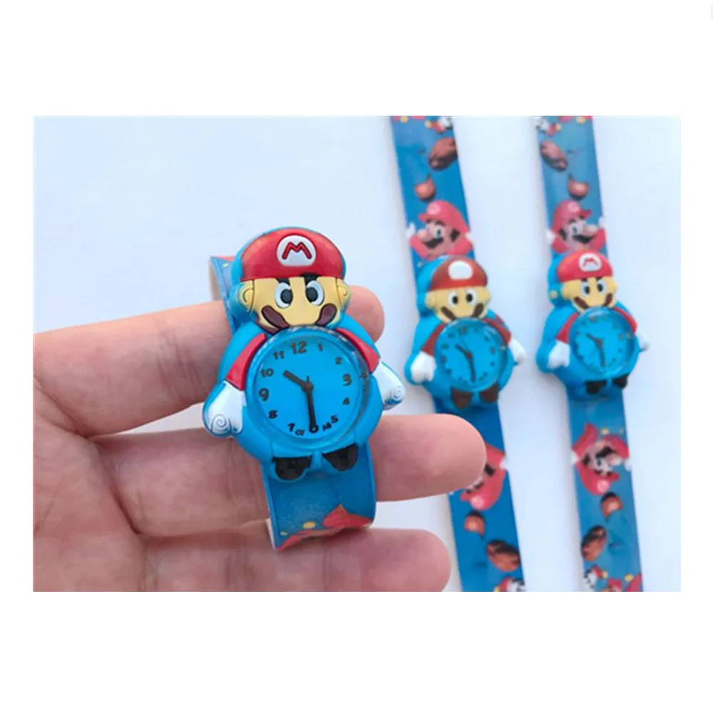1 шт., кварцевые часы с героями мультфильмов, Супер Марио, фигурки, 3D модель, брат Марио, силиконовый ремешок, цветная лента с принтом, часы, детские игрушки