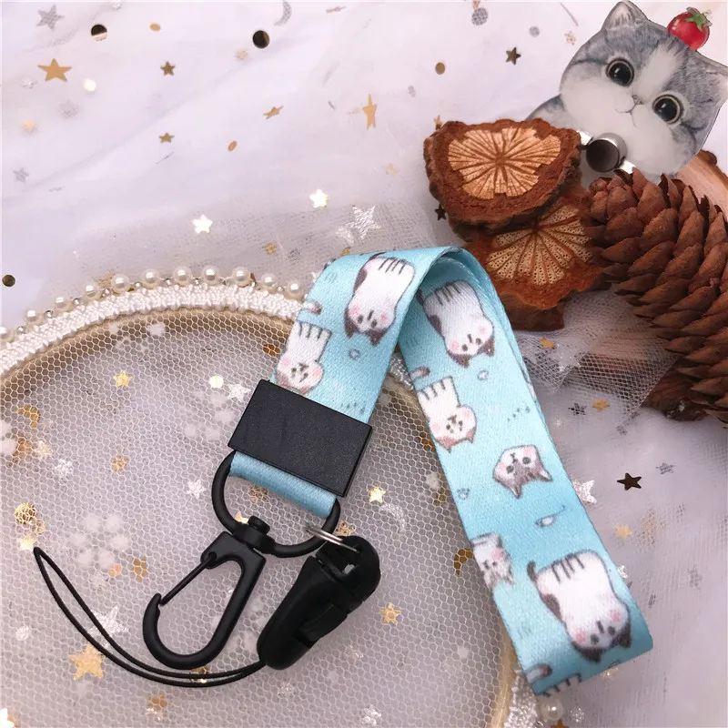 Милая мультяшная кавайная кошка ремешок для ключей ID-карт держатель USB-значка