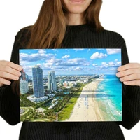 miami beach florida america us painting metal plate art holiday decoration outdoor indoor sign wall decoration iron poster