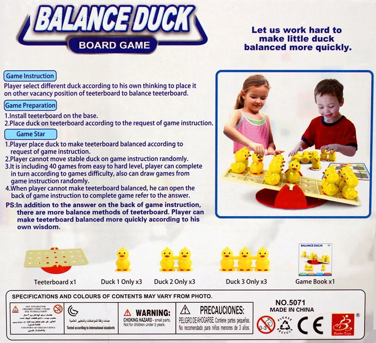 

Balanced duckling children's puzzle toy parent-child interaction brain action toy duck balance seesaw