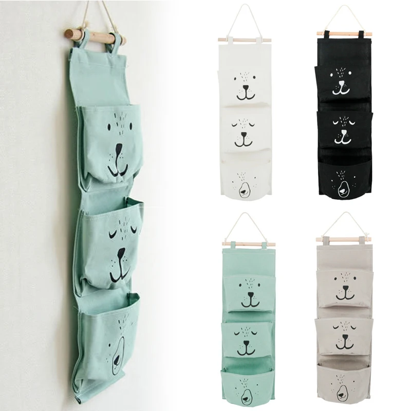 

Expression Pattern Wall Mounted Wardrobe Organizer Sundries Storage Bag Jewelry Hanging Wall Pouch Hang Cosmetics Toys Organizer