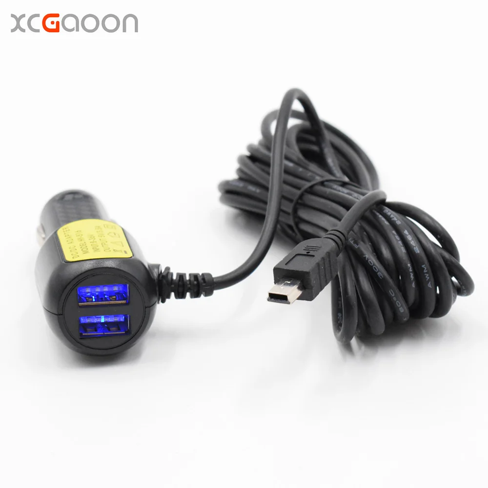 

XCGaoon 3.5meter 5V 3.4A mini USB Car Charger with 2 USB Port for Car DVR Camera GPS Video Recorder Mobile, input DC 8V - 36V