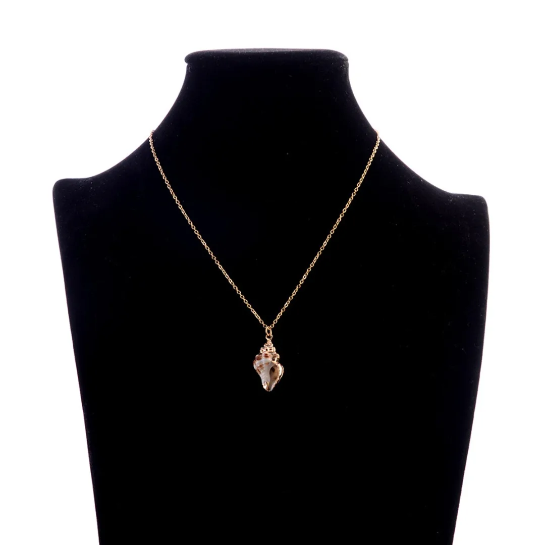 Ожерелье с подвеской из натуральных ракушек длинное ожерелье морской раковины