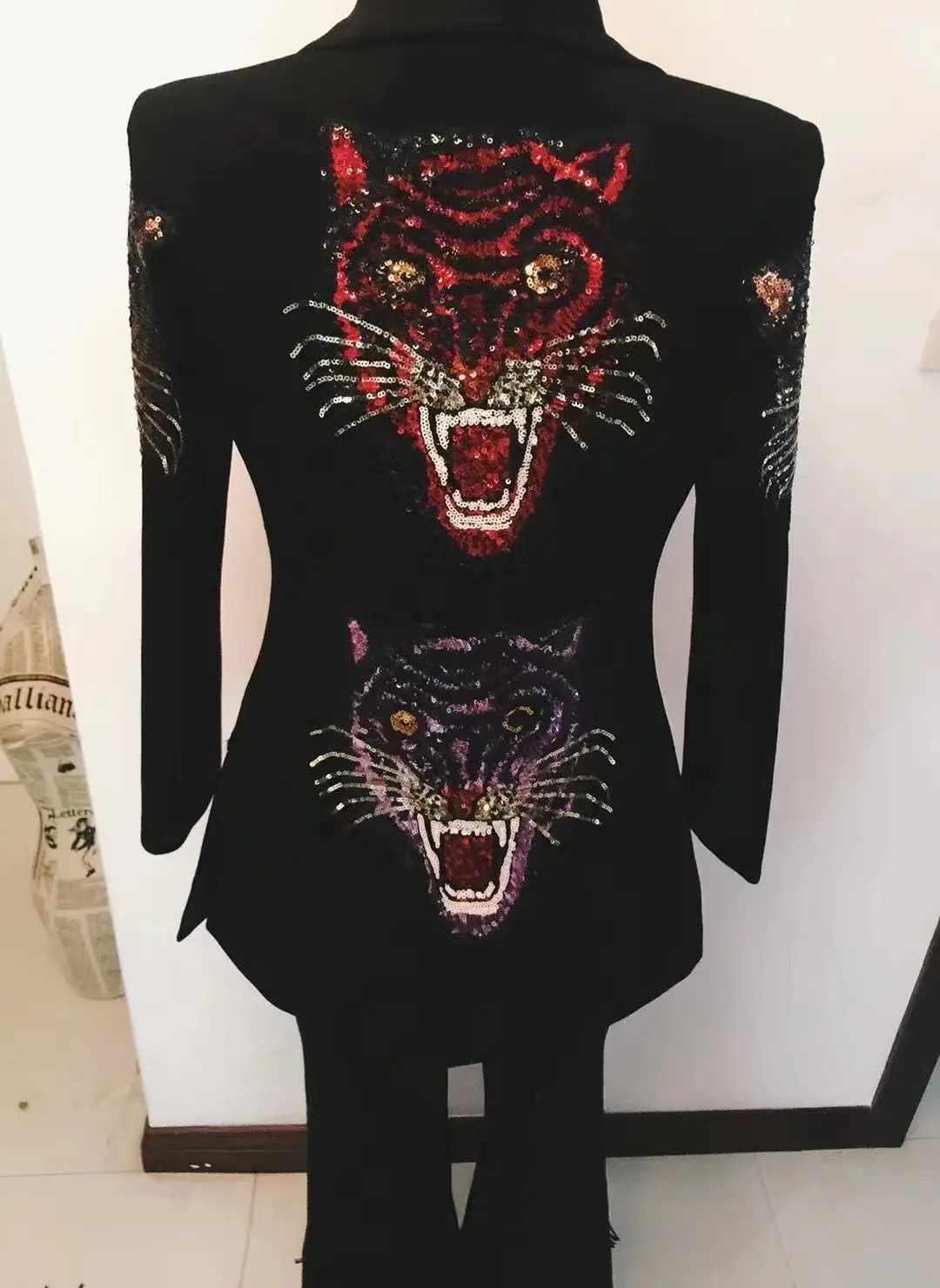 Tiger DJ GOGO Ночной клуб бар куртка праздничный наряд сверкающий женский костюм
