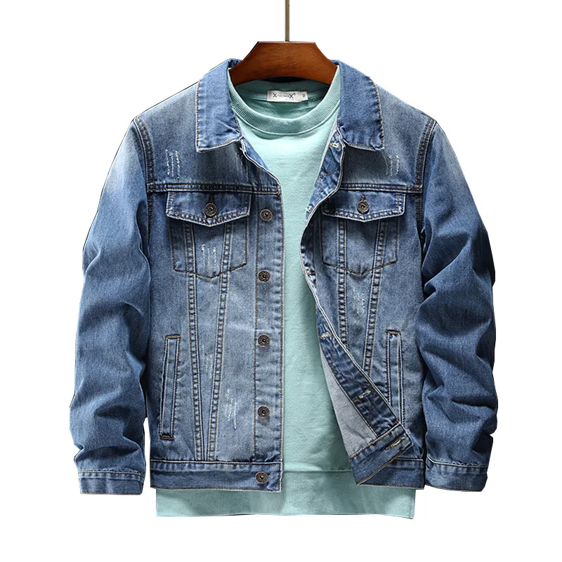 Куртка мужская джинсовая с вышивкой брендовая винтажная модная в стиле хип хоп