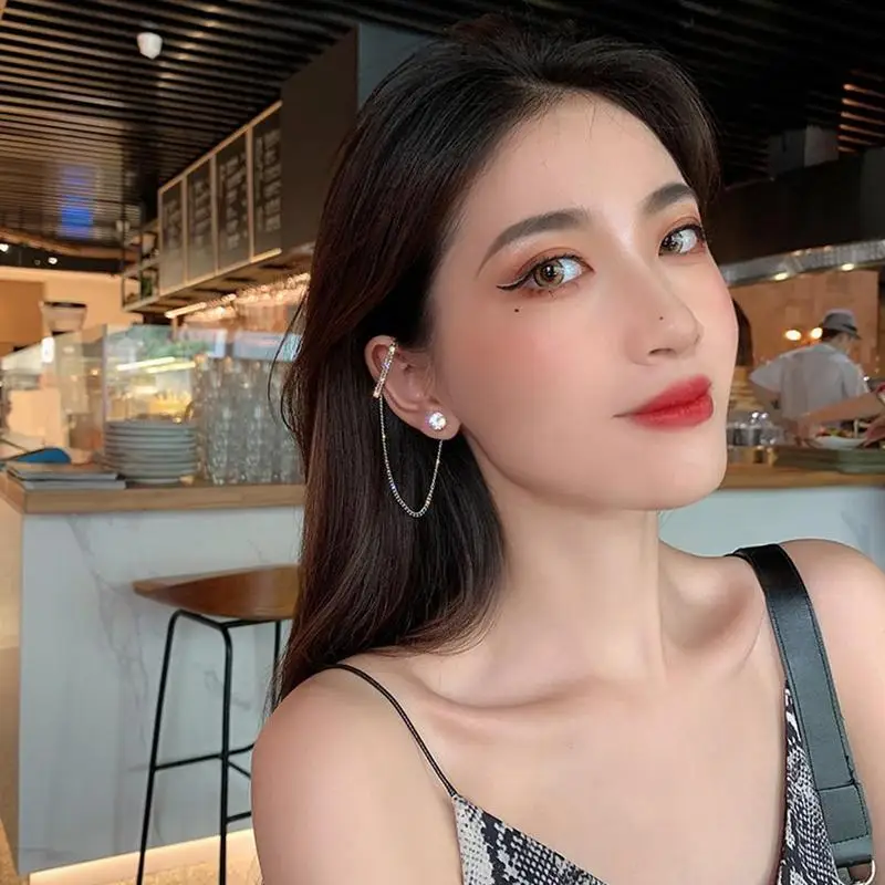 

2021 New Fashion Punk Silver Color Long Tassel Cross Pendientes de moda aretes For Women mujer Drop Female mujer Earrings T6A6