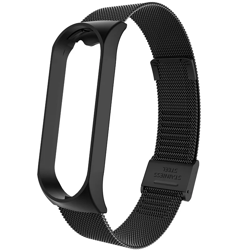 Смарт-часы ремешок для Xiaomi Mi Band 3 4 металлический из нержавеющей стали Miband браслет