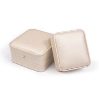 pu leather white wedding rings jewelry packaging box for women jewellery organizer earring bracelet pendent display storage case