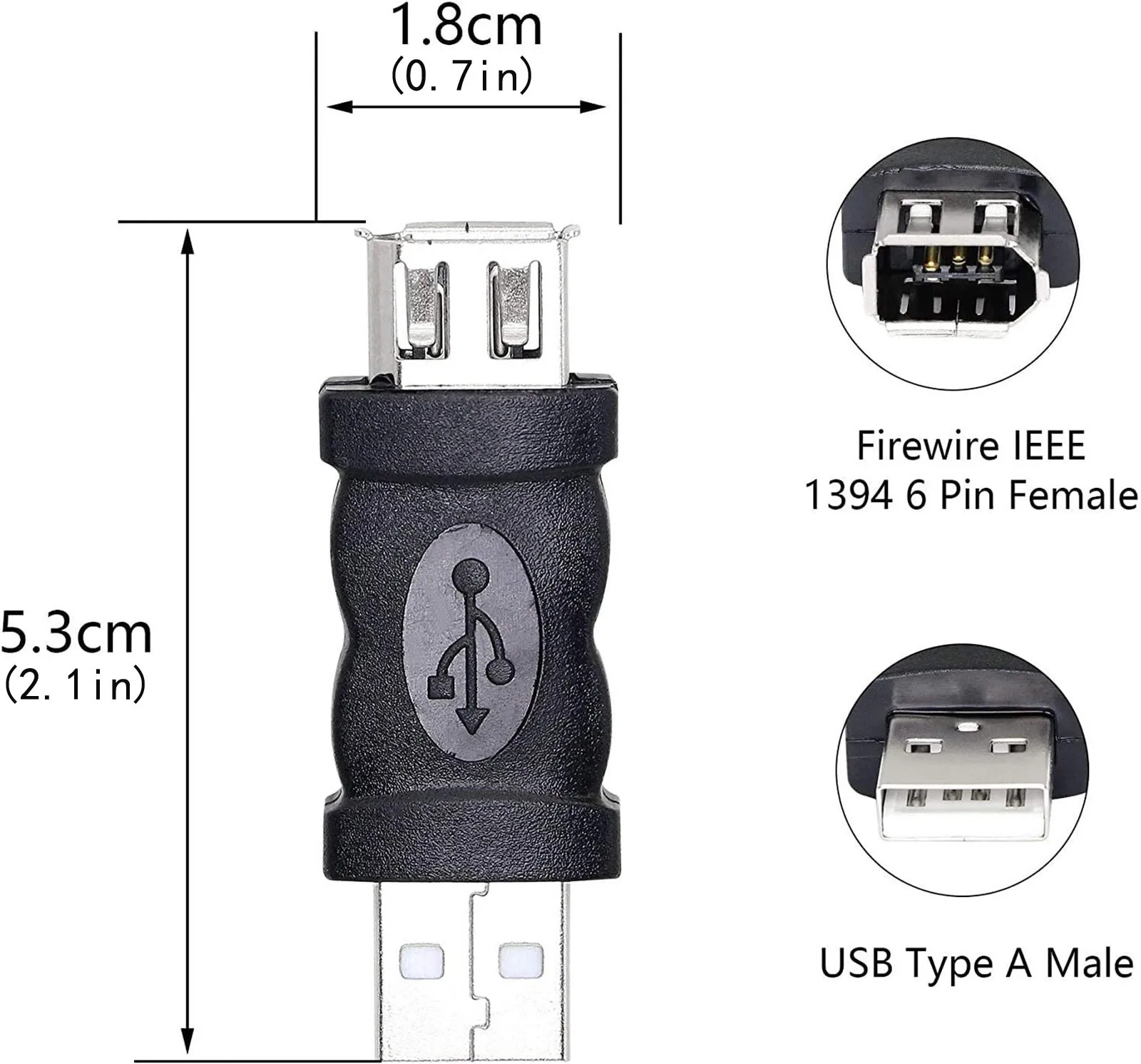 Переходник Bla-cell Usb 2 0 A папа-Firewire Ieee 1394 6p мама конвертер F/m совместимый с 1 и # p4 |