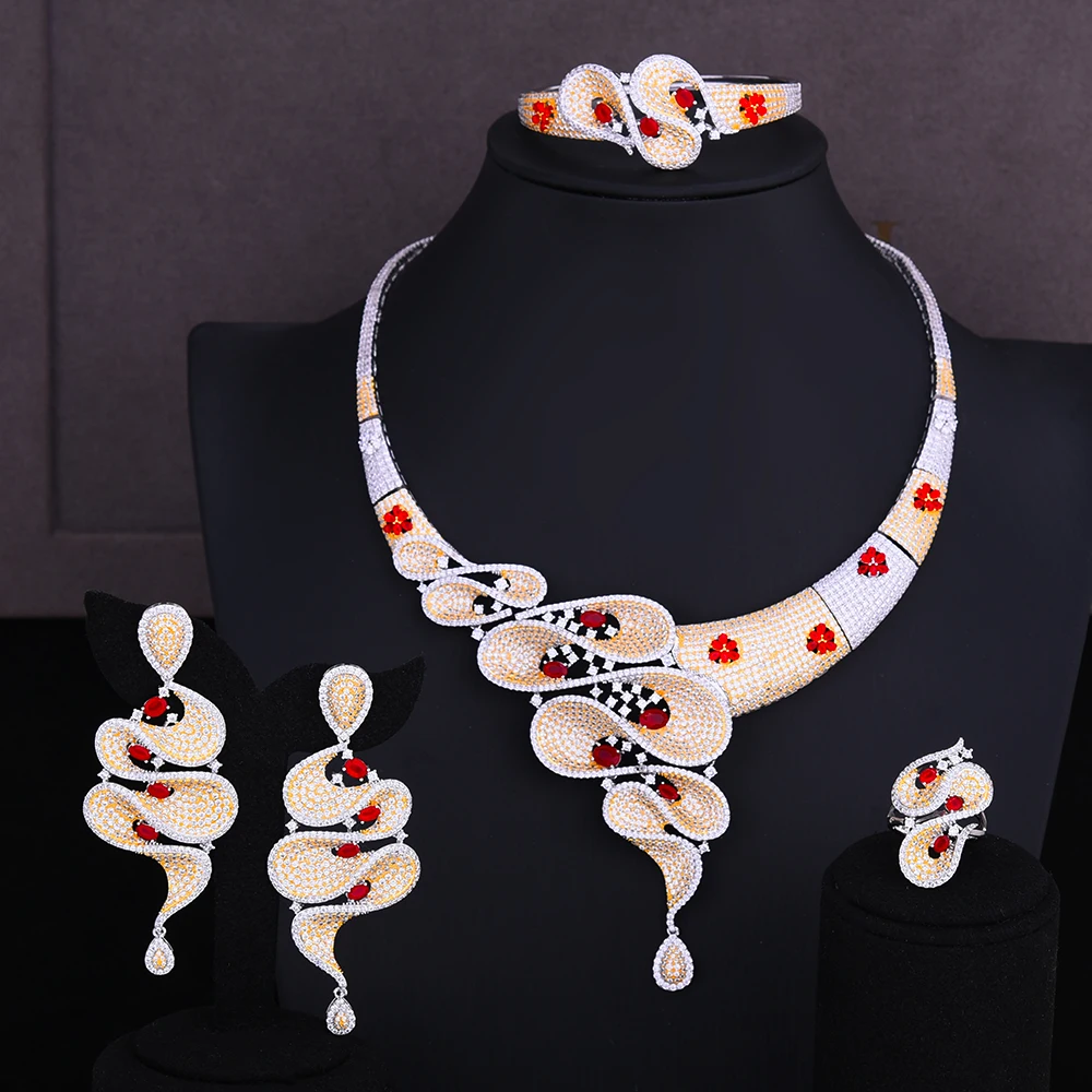 GODKI Luxury Geometry Dubai Gold Jewelry Sets Nigerian Wedding African Beads Bridal Jewellery Set Cubic Zircon Ethiopian | Украшения и