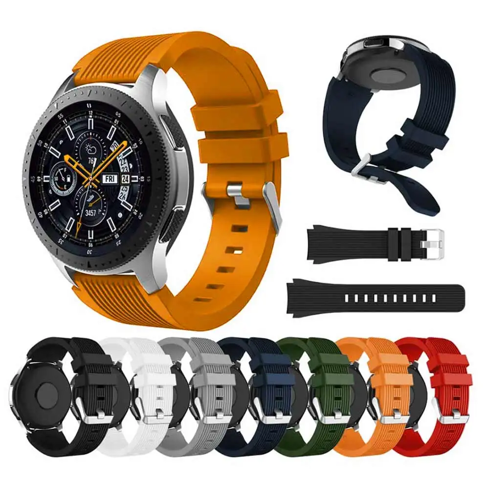 

Ремешок силиконовый мягкий для Samsung Galaxy Watch 46 мм Gear S3 Frontier TicWatch Pro, спортивный браслет, умные аксессуары, 22 мм