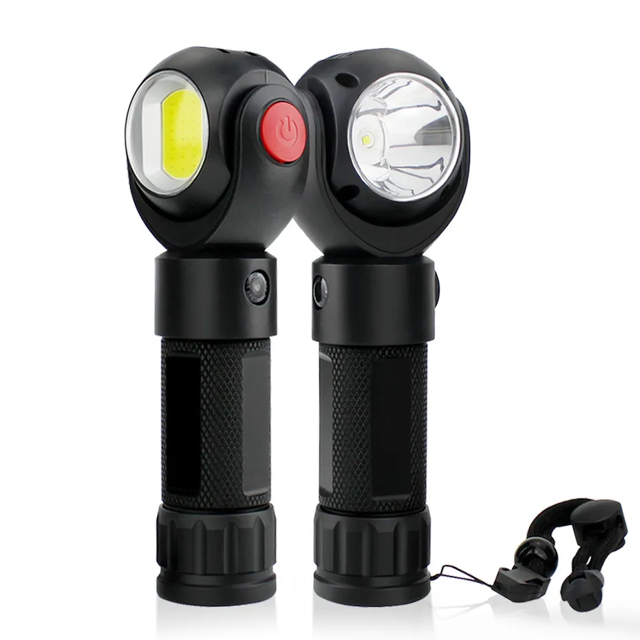 Перезаряжаемые гибкий магнитный светодиодная вспышка светильник Фонари 18650 360