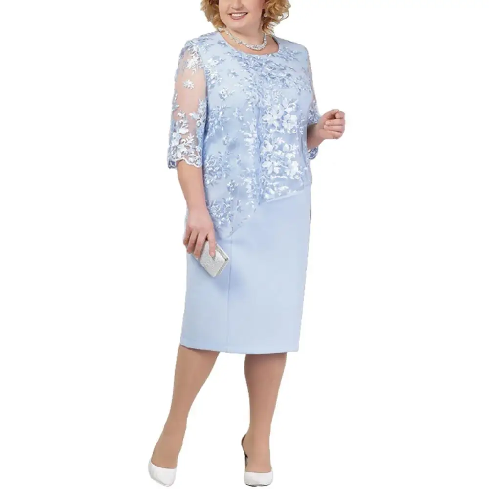 Новинка вечернее прозрачное многослойное платье средней длины с коротким