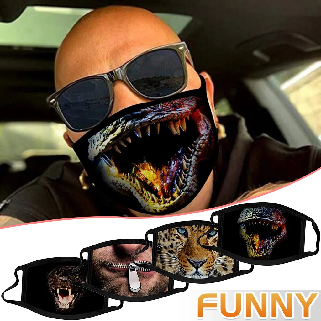 Многоразовые маски для Хэллоуина 5 шт. с объемным принтом большого рта La Casa De Papel