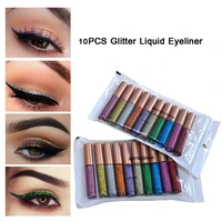 10pcsset shimmer eyeliner makeup cosmetics colorful shining glitter liquid eyeliner long lasting pencils makeip tools