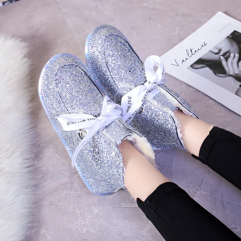 Rimocy Мода цвета: золотистый серебристый с блестками женские ботильоны Сгущает