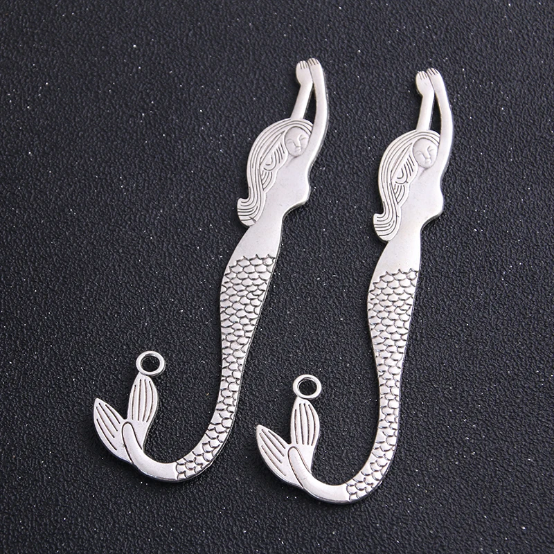 2 шт. 11*81 мм Металлические сплав двухцветные Подвески Медальоны русалки для