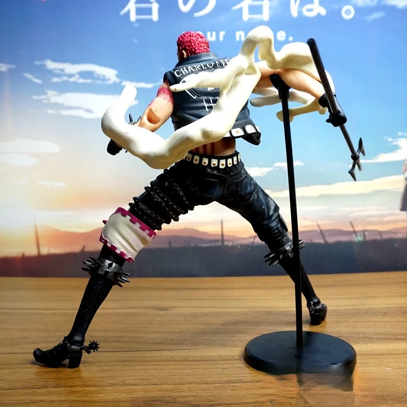 

Charlotte Anime One. Pieces Quatro Four Emperors Sittingg Ver. Luffy Fighter PVC Action Figures OP Luffy Collectibles Model