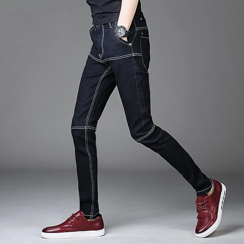 

Mens Classic Jeans High Quality Zipper Stretch Jeans Men Casual Slim Fit Trousers Plus Size Pencil Pants Denim Skinny Jeans