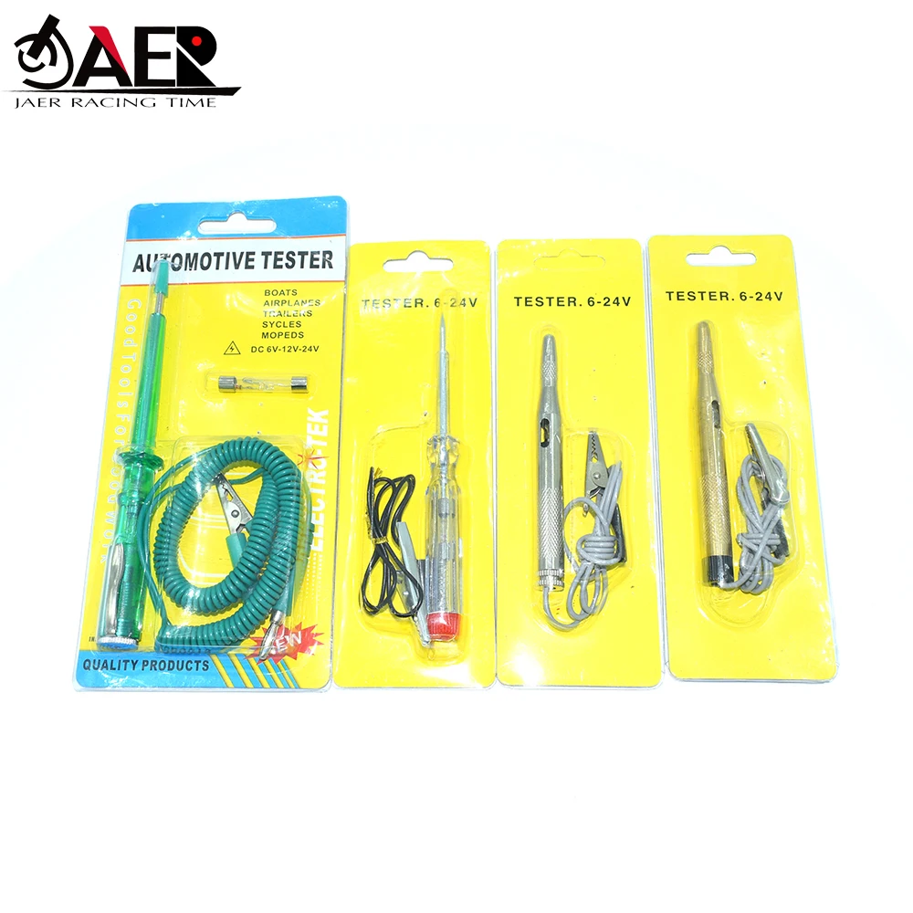 

6V 12V 24V Auto Car Motorcycle repair tool Circuit Tester Gauge Test Voltmeter Light Hot Voltage circuit test pen silver