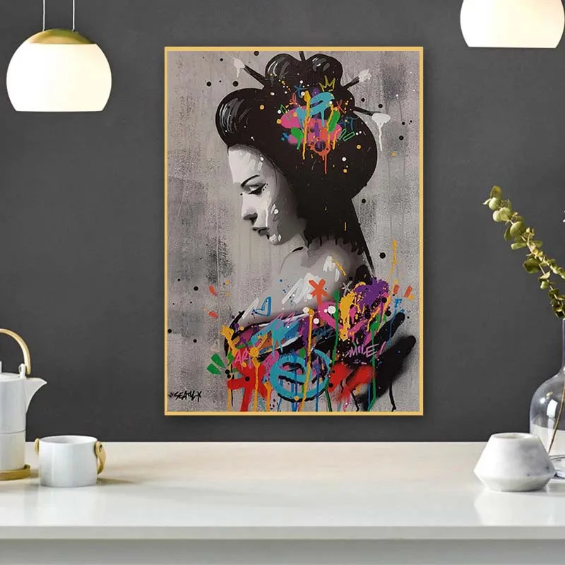 

Multicolor Watercolor Sexy Beauty Girl Modern Canvas Painting Scandinavian Posters and Prints Wall Art Picture for Living Room