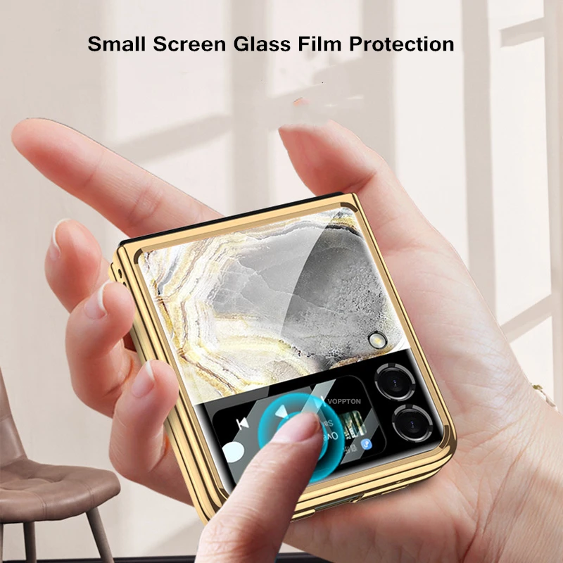 marble glass case for samsung galaxy z flip 3 phone cover full protection plating hard cover for galaxy z flip3 5g free global shipping