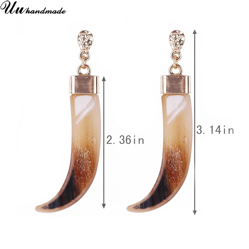 Earings Round Brinco Pendientes Trendy Zinc Alloy Promotion Fine Jewelry Long Earrings 2018 New Women Horns Acrylic Female Punk | Украшения