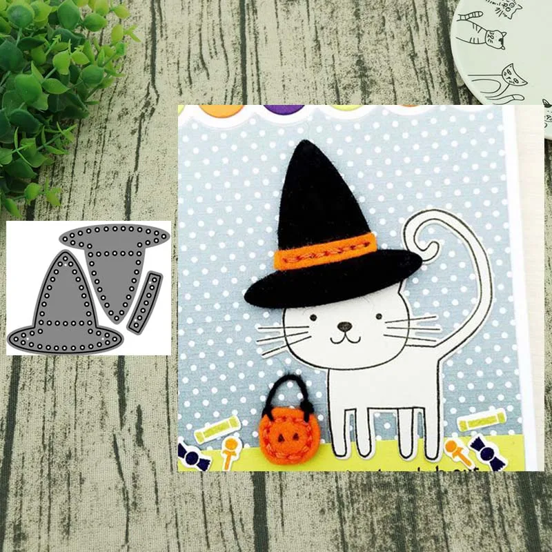 Металлические пресс-формы ведьмы шляпа 2019 ремесла трафарет для сделай сам